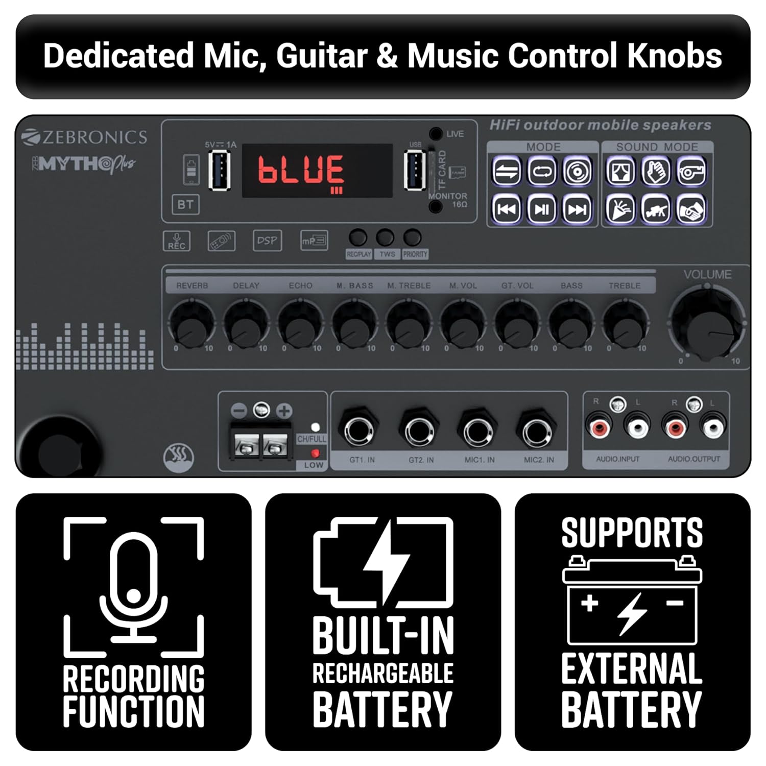 ZEBRONICS Mytho Plus Trolley Party DJ Speaker, 660 Watts, Supports Bluetooth - Image 2