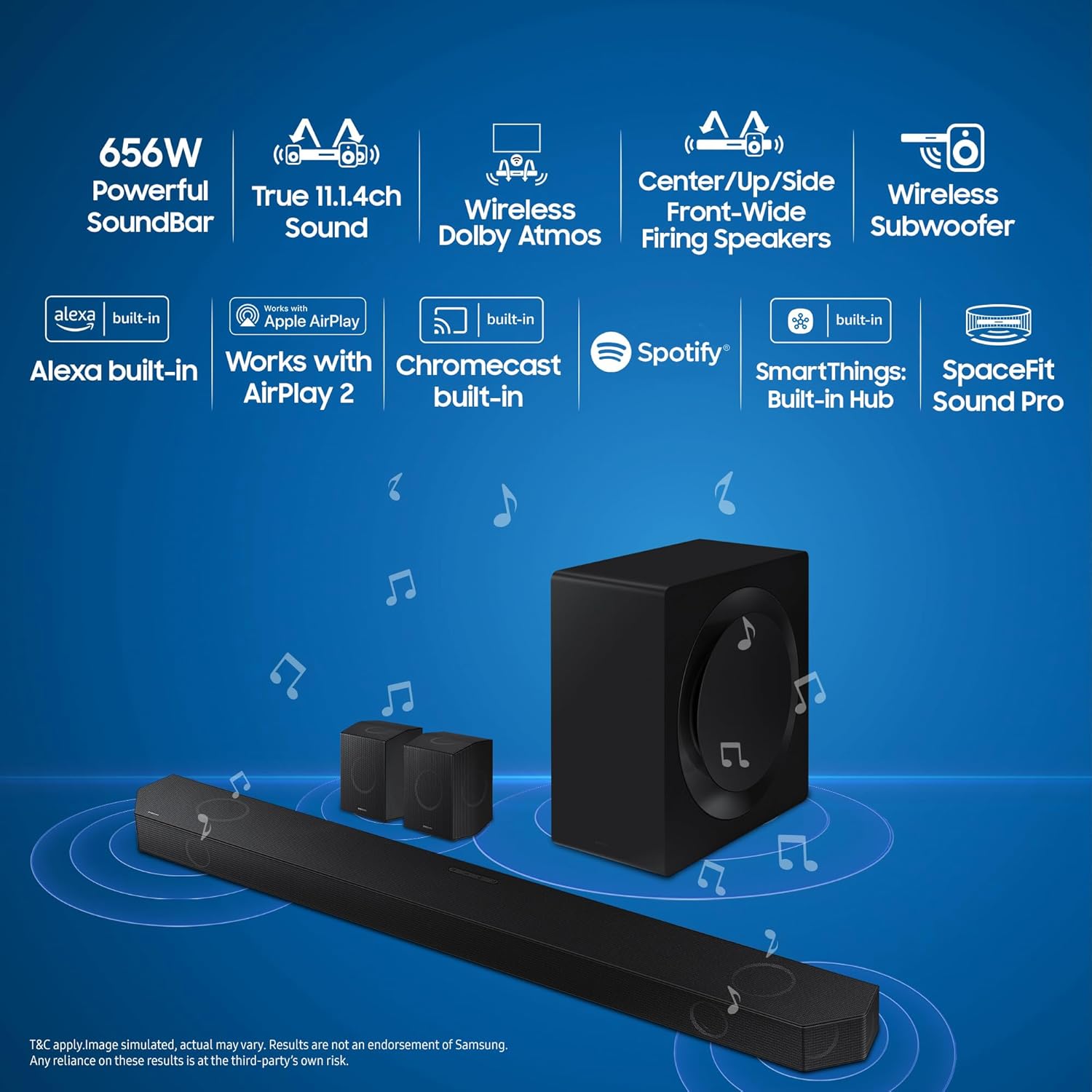 Samsung 656 W 11.1.4 ch (HW-Q990D/XL) Wireless Dolby Atmos Soundbar