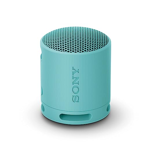 Sony SRS-XB100 Wireless Bluetooth Portable Lightweight Super- Compact Travel Speaker, Extra-Durable IP67 Waterproof & Dustproof, 16 Hrs Batt, Versatile Strap, Extra Bass and Hands-Free Calling-Blue