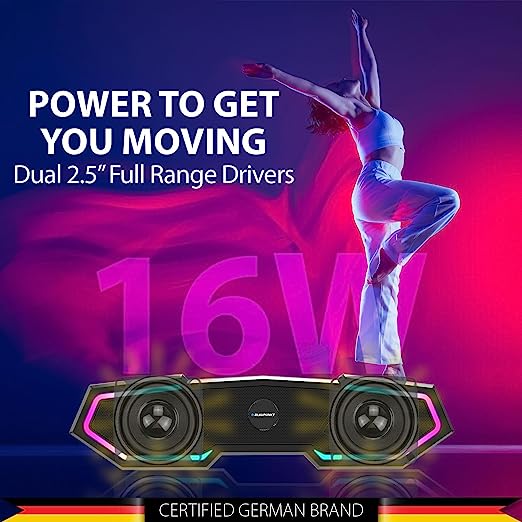 Blaupunkt Newly Launched SBA15 Gaming 16W Bluetooth Soundbar with 1200 mAh Battery I Gaming RGB Lights I TurboVolt Charging I AUX, Bluetooth, USB & TWS I BT Speaker for TV, Mobile, PC, Laptops(Black) - Image 2