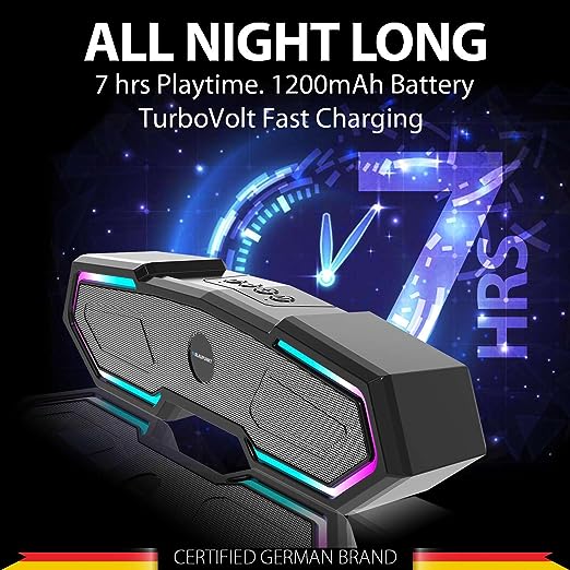 Blaupunkt Newly Launched SBA15 Gaming 16W Bluetooth Soundbar with 1200 mAh Battery I Gaming RGB Lights I TurboVolt Charging I AUX, Bluetooth, USB & TWS I BT Speaker for TV, Mobile, PC, Laptops(Black) - Image 3