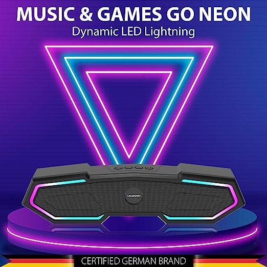 Blaupunkt Newly Launched SBA15 Gaming 16W Bluetooth Soundbar with 1200 mAh Battery I Gaming RGB Lights I TurboVolt Charging I AUX, Bluetooth, USB & TWS I BT Speaker for TV, Mobile, PC, Laptops(Black) - Image 4