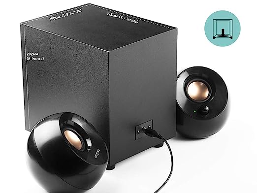Creative Pebble Plus 2.1 USB-Powered Desktop Speakers with Powerful Down-Firing Subwoofer and Far-Field Drivers, 8W RMS with 16W Peak Power for Computer PCs and Laptops (Black) - Image 2