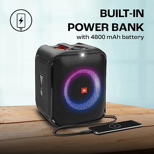 JBL Partybox Encore Essential | Portable Bluetooth Party Speaker | 100W Monstrous Pro Sound | Dynamic Light Show | Upto 6Hrs Playtime | Built-in Powerbank | Mic Support PartyBox App (Black) - Image 5