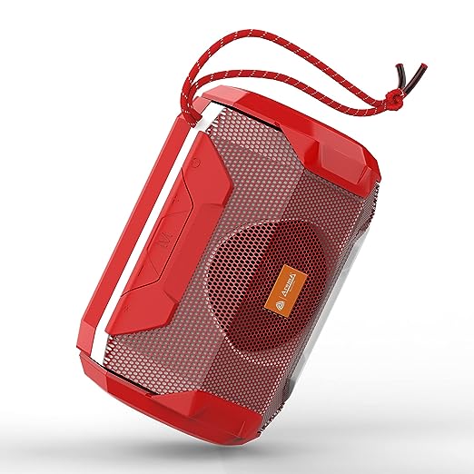 Aroma® Studio 33 Funky 5W Bluetooth Speaker Hi-fi Stereo Sound Surround Upto 10 Hours Playback, Best for Mobile, Laptop/PC, Ipad, Media Players with Multi Modes Aux/TF Card/USB Drive (Red)