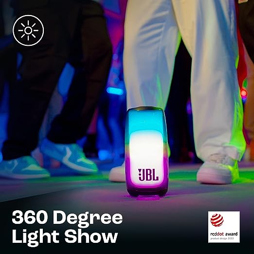 JBL Pulse 5, Wireless Portable Bluetooth Speaker, 40 Watt, Customized 360° Lightshow Portable App, Pro Sound, Deep Bass, 12 Hours Playtime, PartyBoost, IP67 Waterproof & Dustproof (Black) - Image 4