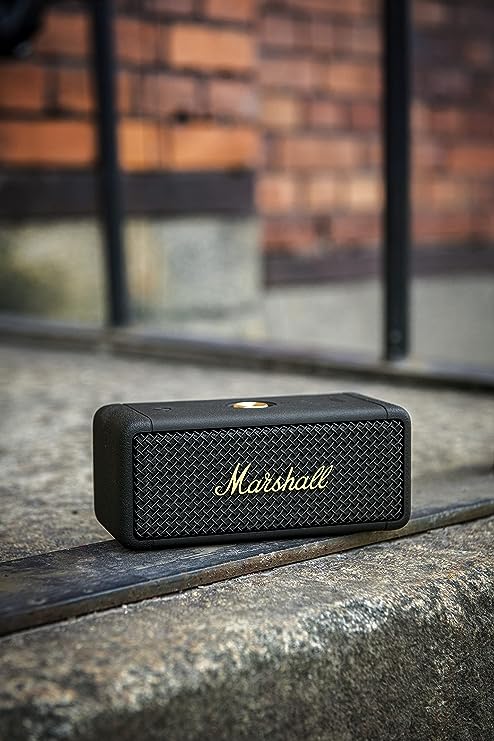 Marshall Emberton 20 Watt Wireless Bluetooth Portable Speaker (Black and Brass) - Image 4