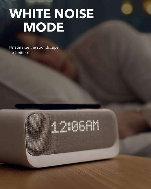 Soundcore Wakey Bluetooth Speakers Powered by Anker with Alarm Clock, Grey Colour, Stereo Sound, FM Radio, Qi Wireless Charger with 7.5W Charging for iPhone and 10W for Samsung - Image 6
