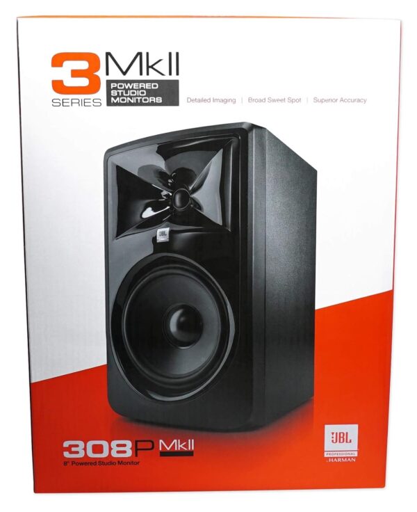 JBL Professional 308P MkII Next-Generation 8" 2-Way Powered Studio XLR Monitor Woofer - Image 2