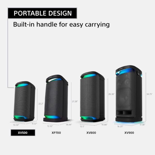 Sony New SRS-XV500 Wireless Portable Bluetooth Karaoke Party Speaker | IPX4 Splash-Proof - Image 3